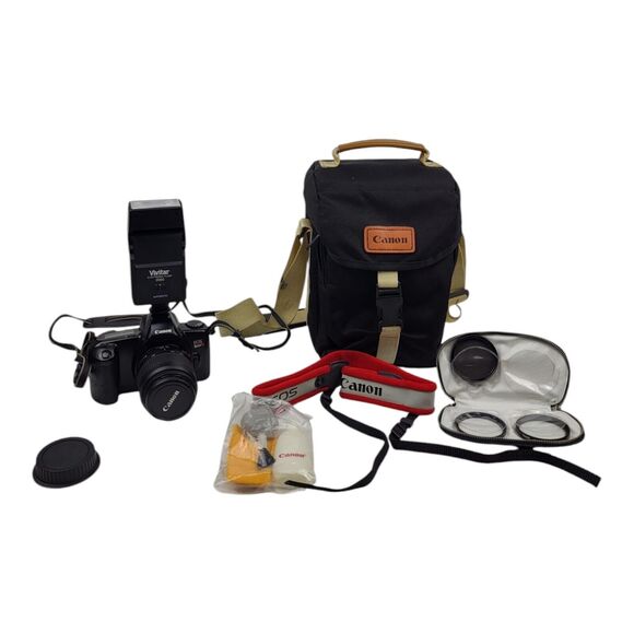 Canon EOS Rebel X 35mm Film Camera w/ Canon 35-80mm And Case Bundle